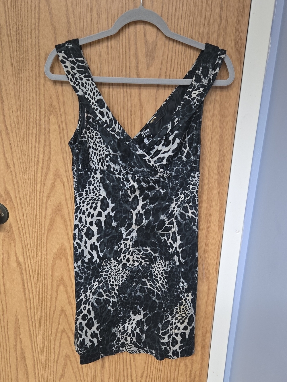 Guess Black & White Floral-Print Dress